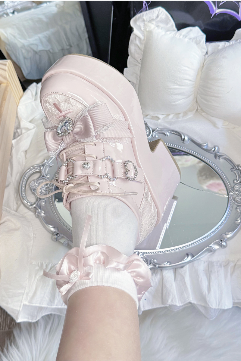 Dark Sweet Love Ribbon Shoes