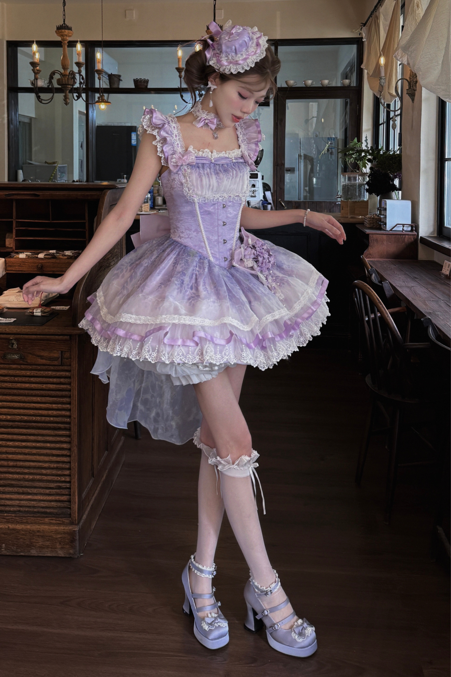 [pre-order] Ballet Style Dress + Hat + Headband + Ribbon Tail