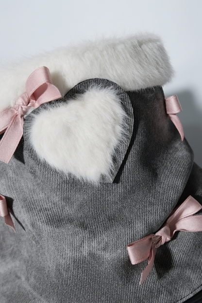 Velvet Ribbon Heart Short Boots