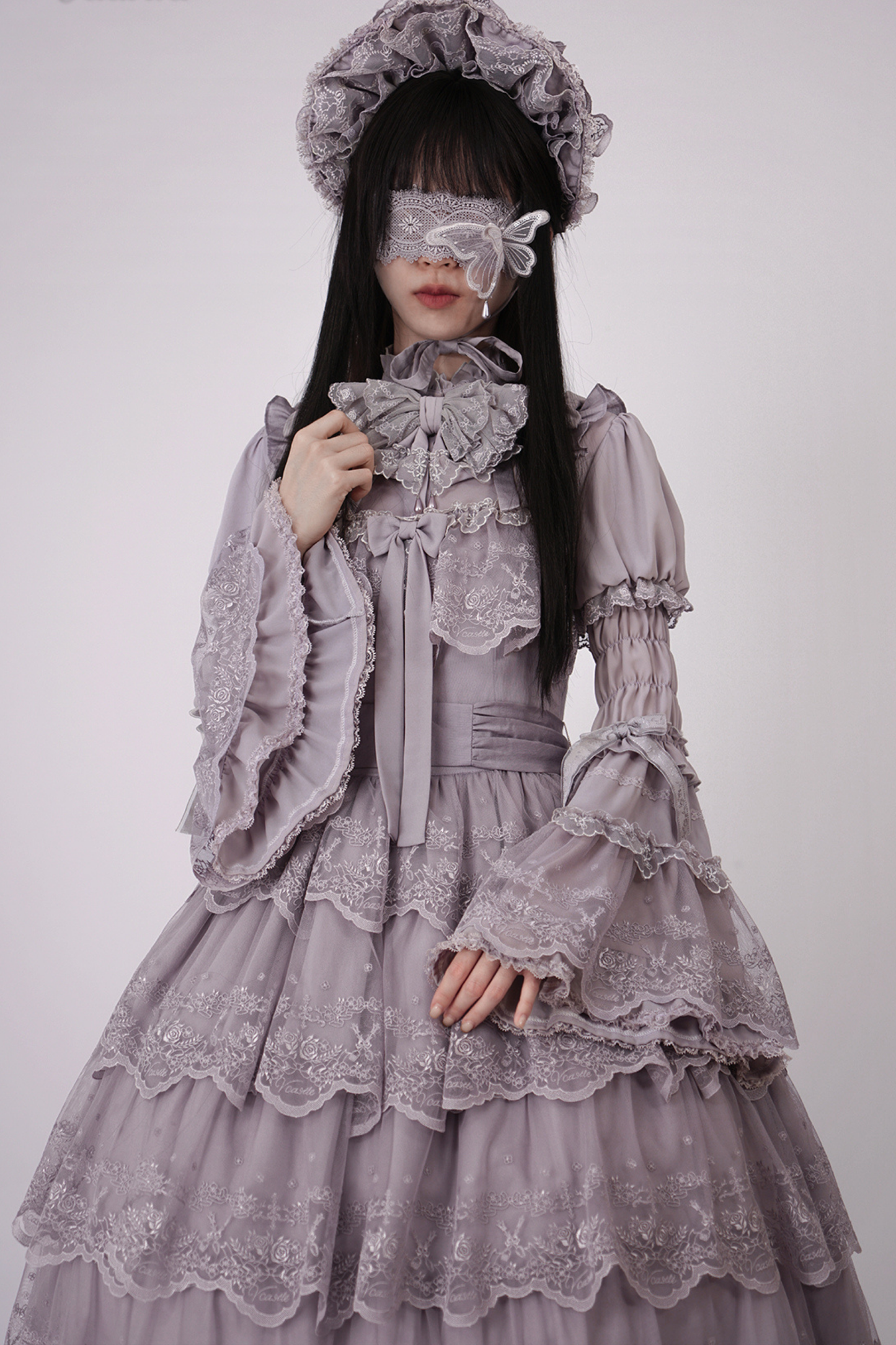 Flower Banquet Princess Sleeve Shirt + Ruffle Lolita Dress