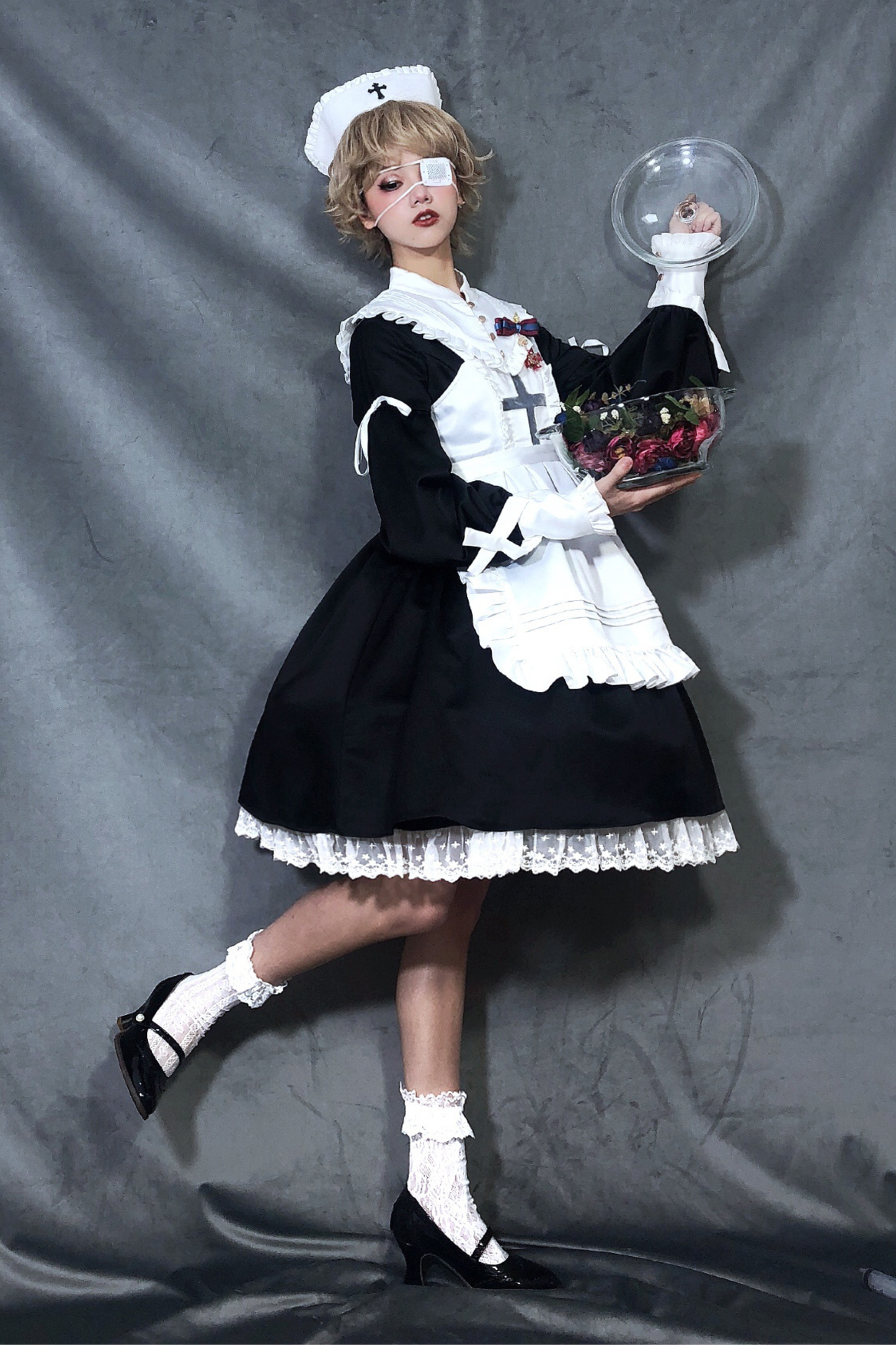Lantern Angel Maid Lolita Dress + Apron + Detachable Collar