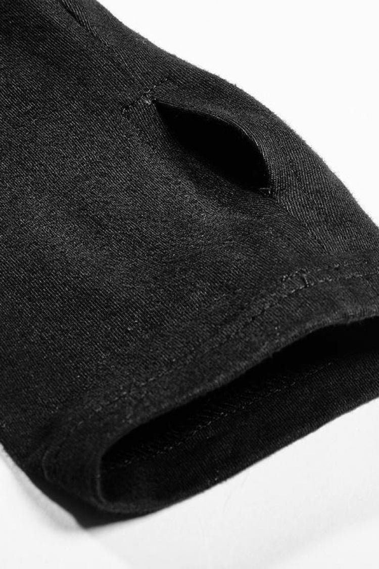 Black Hooded Ripped Gothic Sweater