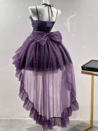 Purple Princess Skirt + Tail + Ribbon + Neck Collar