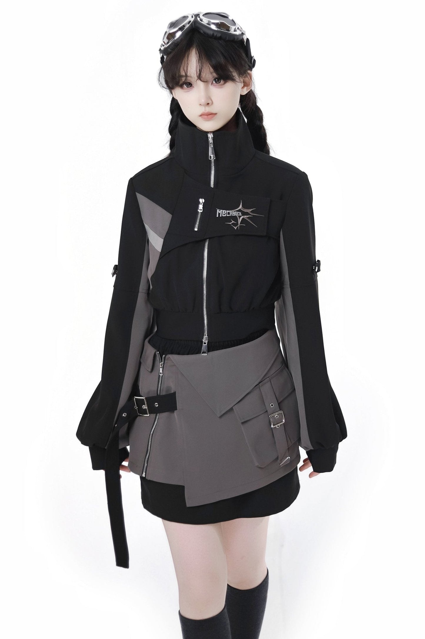 Black Cargo Anti-wrinkle Jacket Set