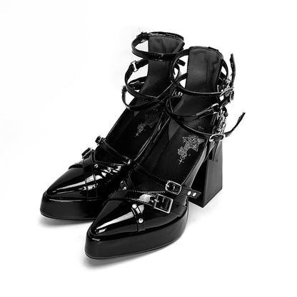 Gothic Pointed Toe Platform Heels