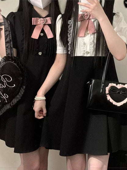 Lace Mine Sweet Puff Sleeve Dress