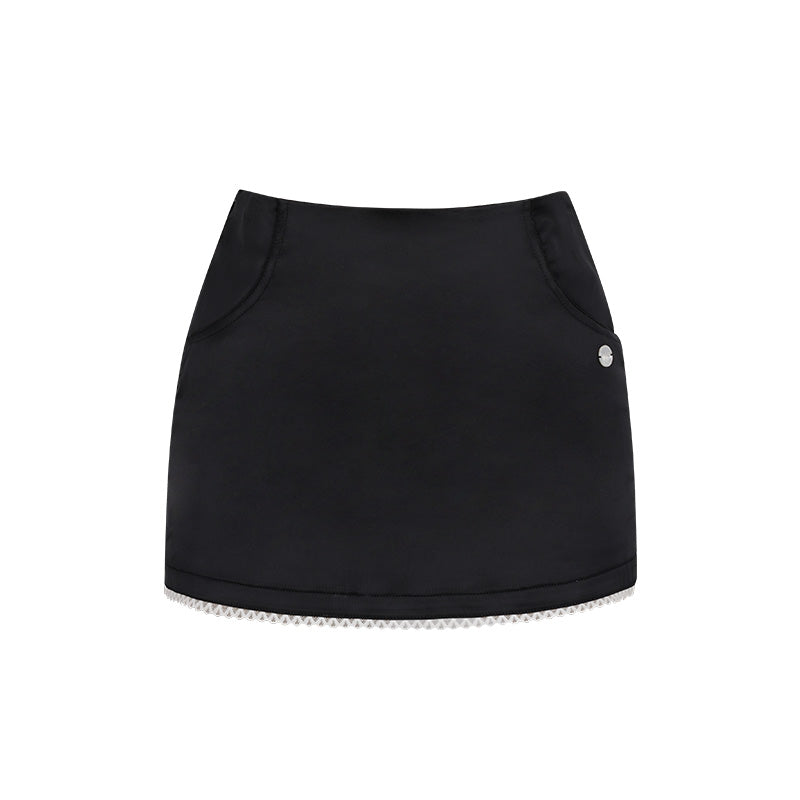 Color Cat Paw T-shirt + Short Skirt + Black Pleated Culottes