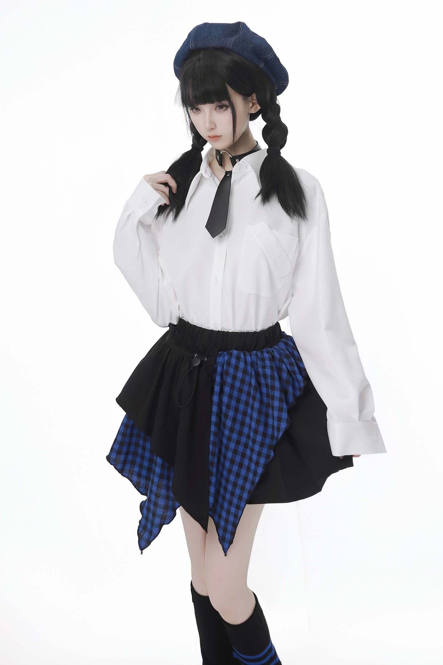 Neck Knit Y2k Skirt Set