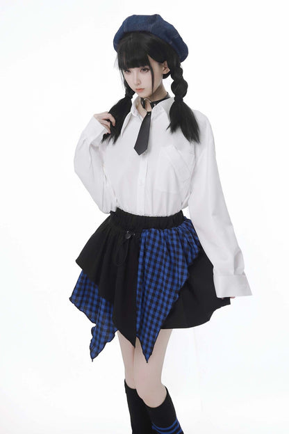 Neck Knit Y2k Skirt Set