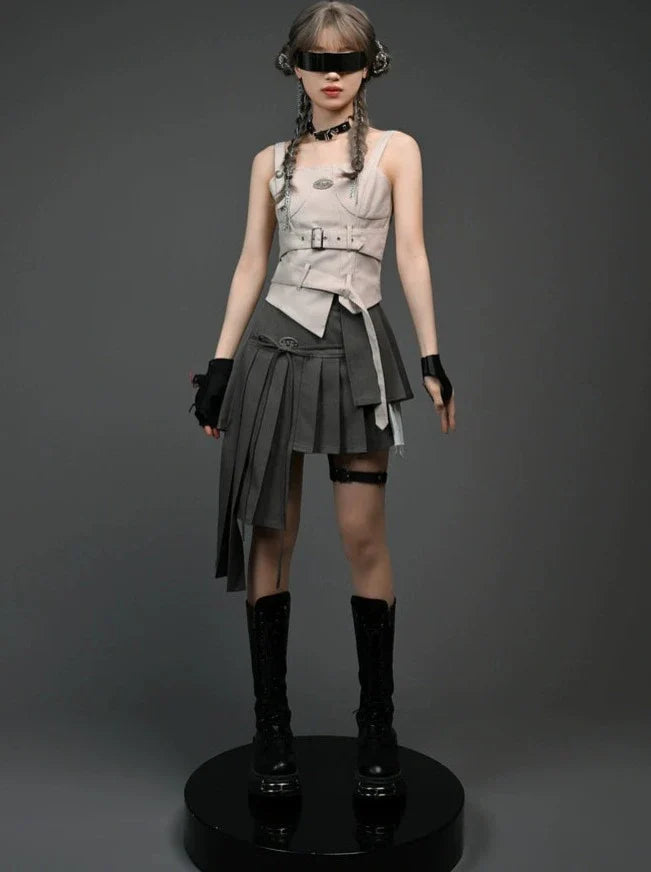 Mode Girl Camisole Top + Asymmetric Skirt