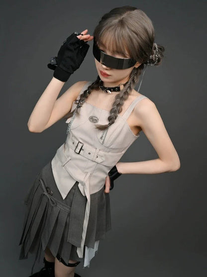 Mode Girl Camisole Top + Asymmetric Skirt