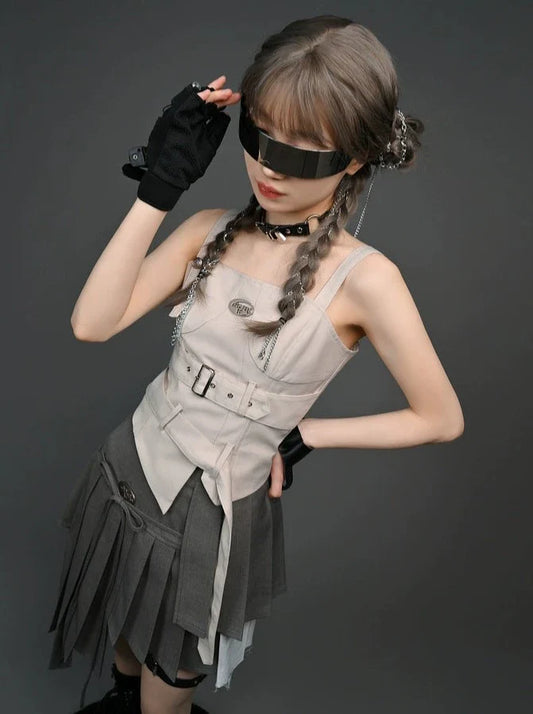 Mode Girl Camisole Top + Asymmetric Skirt