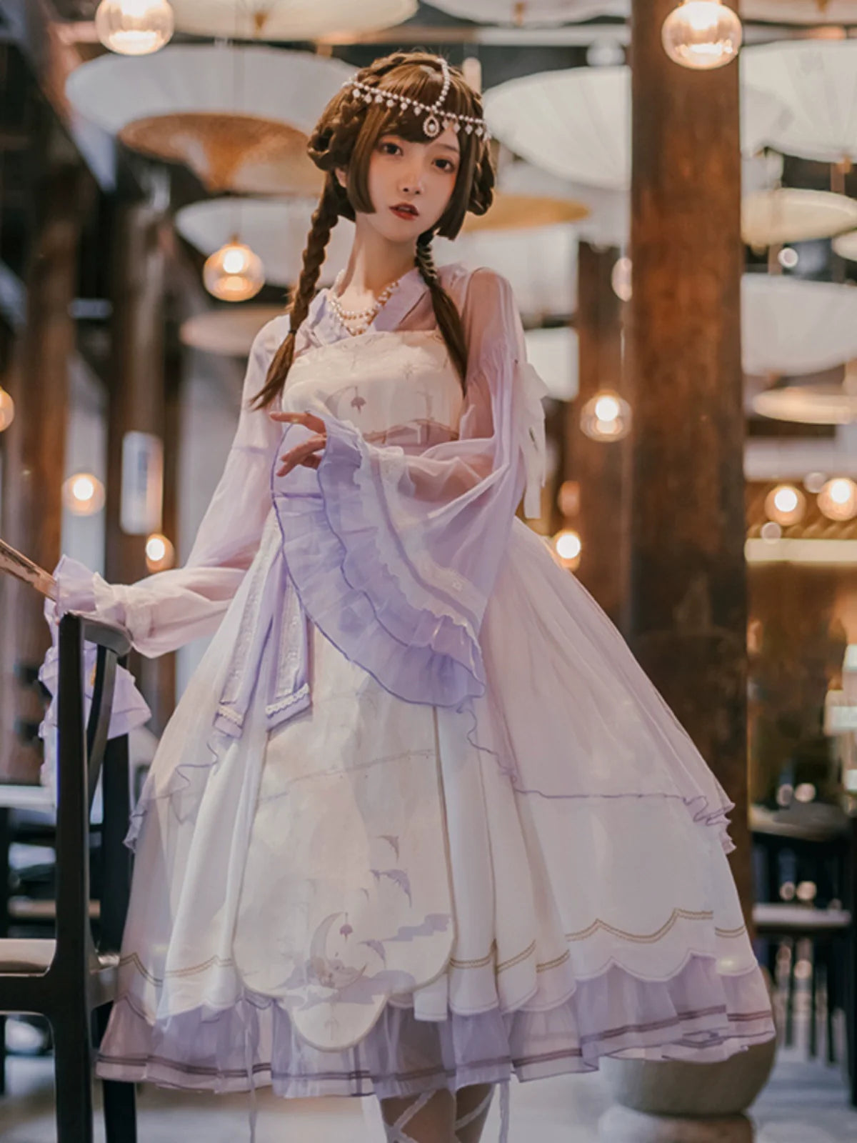 Lolita Night Crescent Moon Suspender Dress Set
