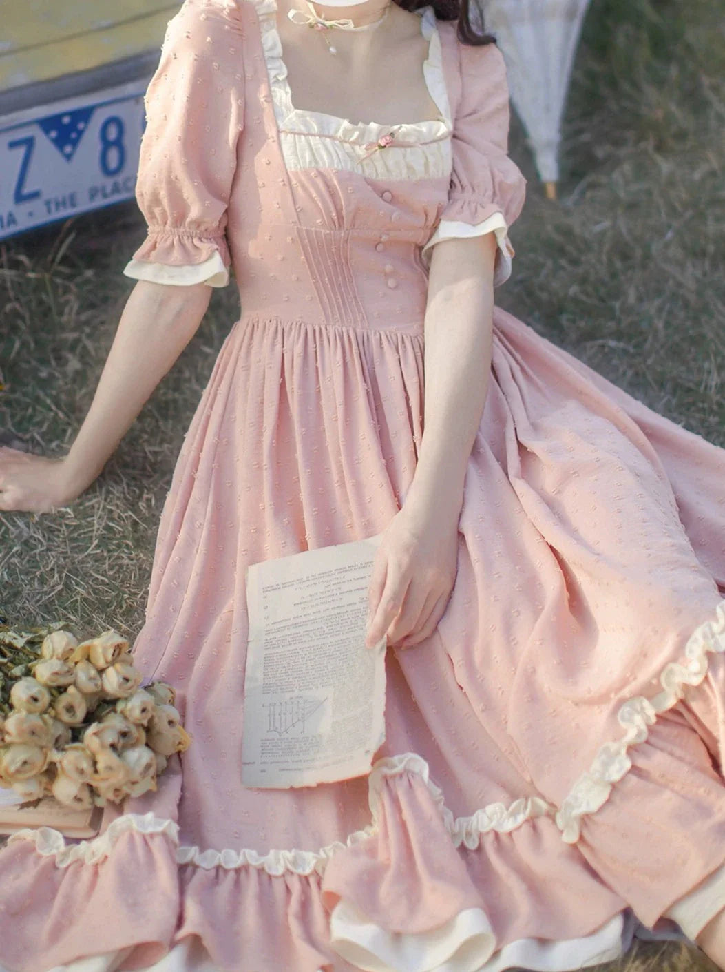 [pre-order] Sweet Retro Dress + Ruffled Apron + Bandana
