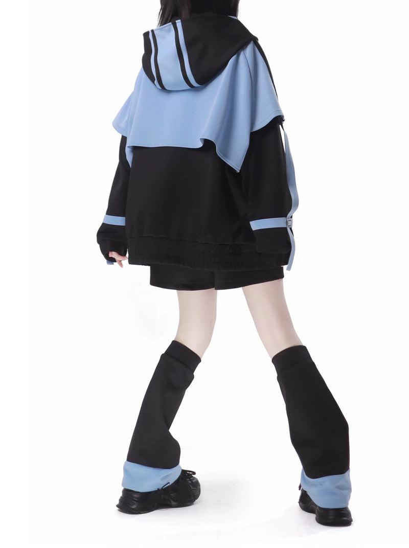 Sporty Subculture Dark Jacket + Shorts + Long Pants + Headband + Leg Warmers