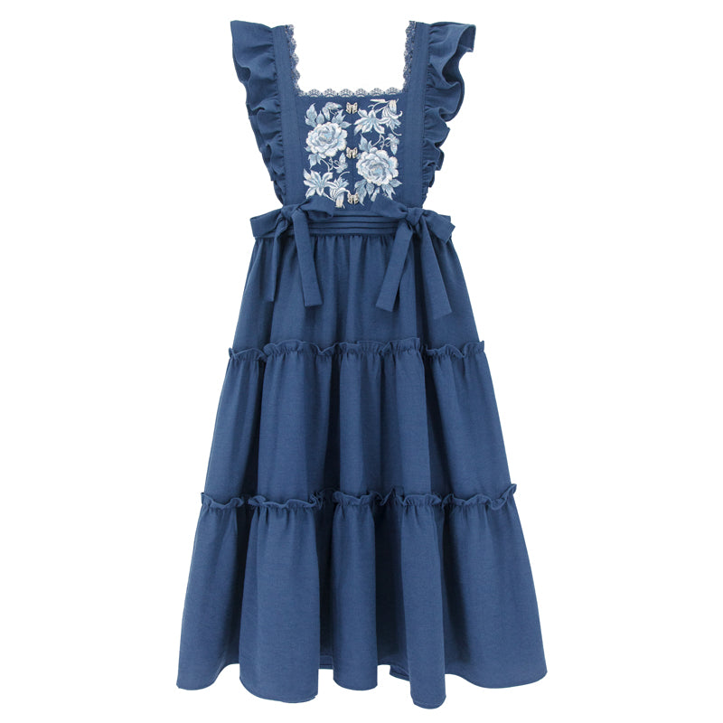 [pre-order] Blue and White Stand Up Collar Chinese-style Set