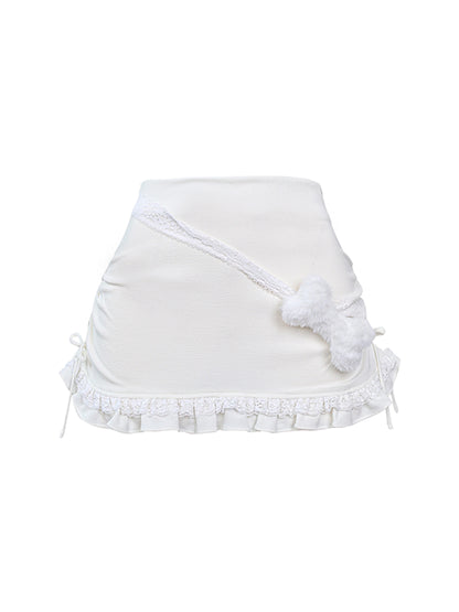 Pure White Top + Skirt + Hat