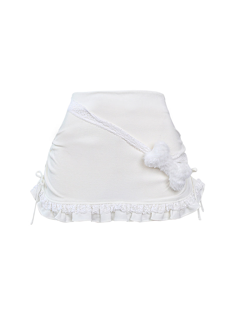 Pure White Top + Skirt + Hat