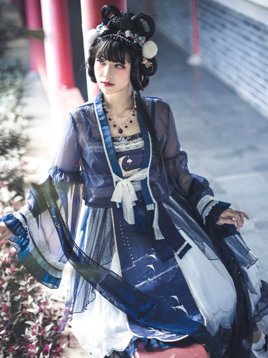 Lolita Night Crescent Moon Suspender Dress Set