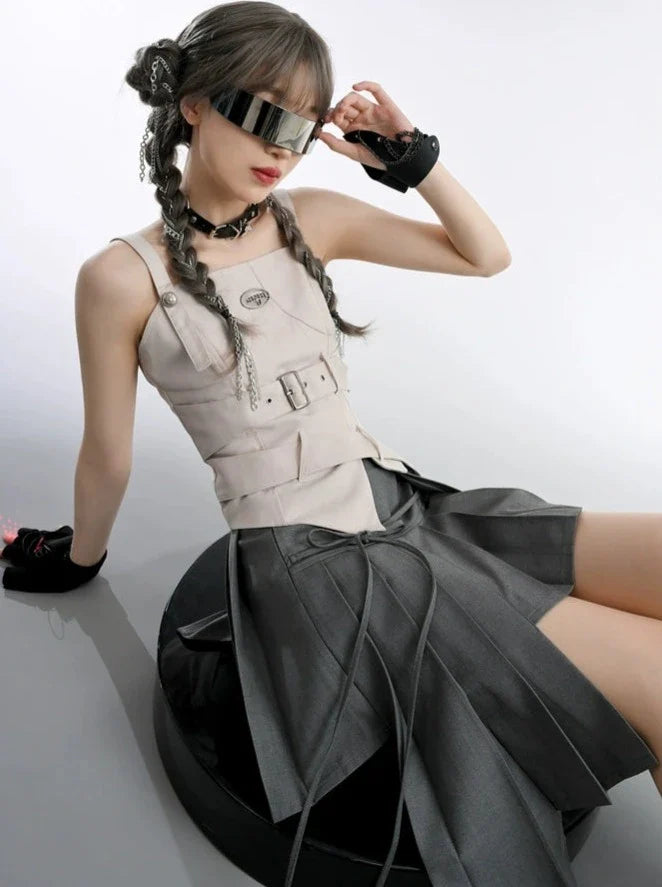 Mode Girl Camisole Top + Asymmetric Skirt