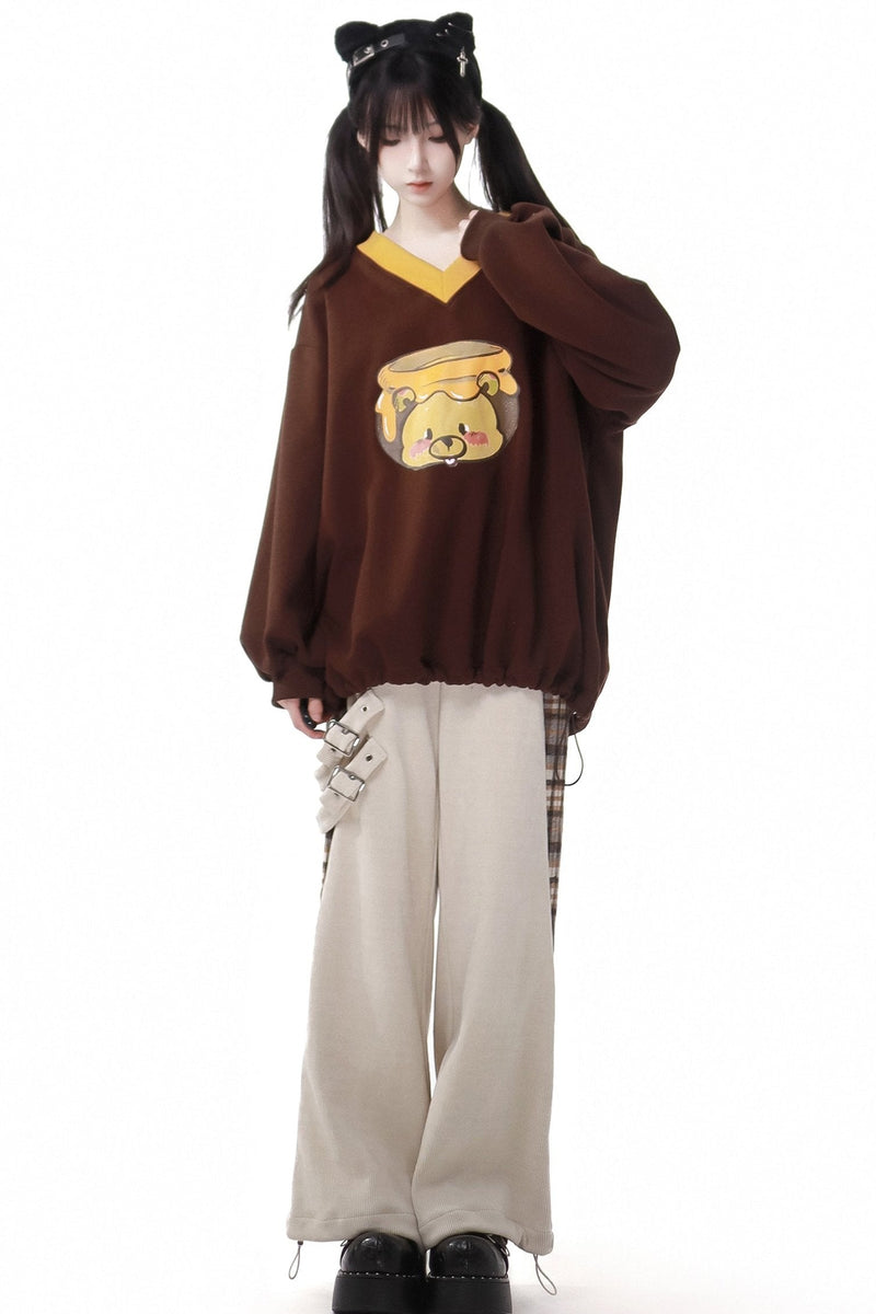 Simple Coffee Sweatshirt and Skirt Set
