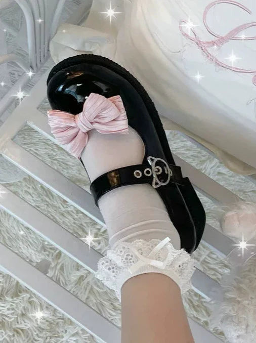 Mary Jane Cat Strap Platform Shoes + Ribbon