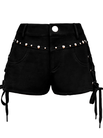 Heart Slim Top + Side Ribbon Shorts