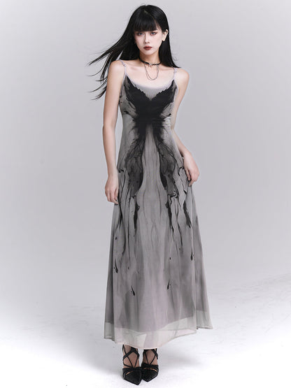 Ghost Girl Gray Suspender Dress