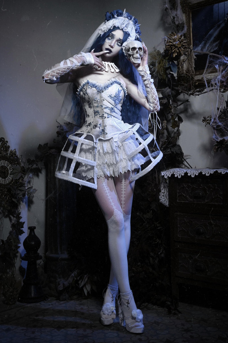[pre-order] Zombie Bride Gothic Lace Corset Set