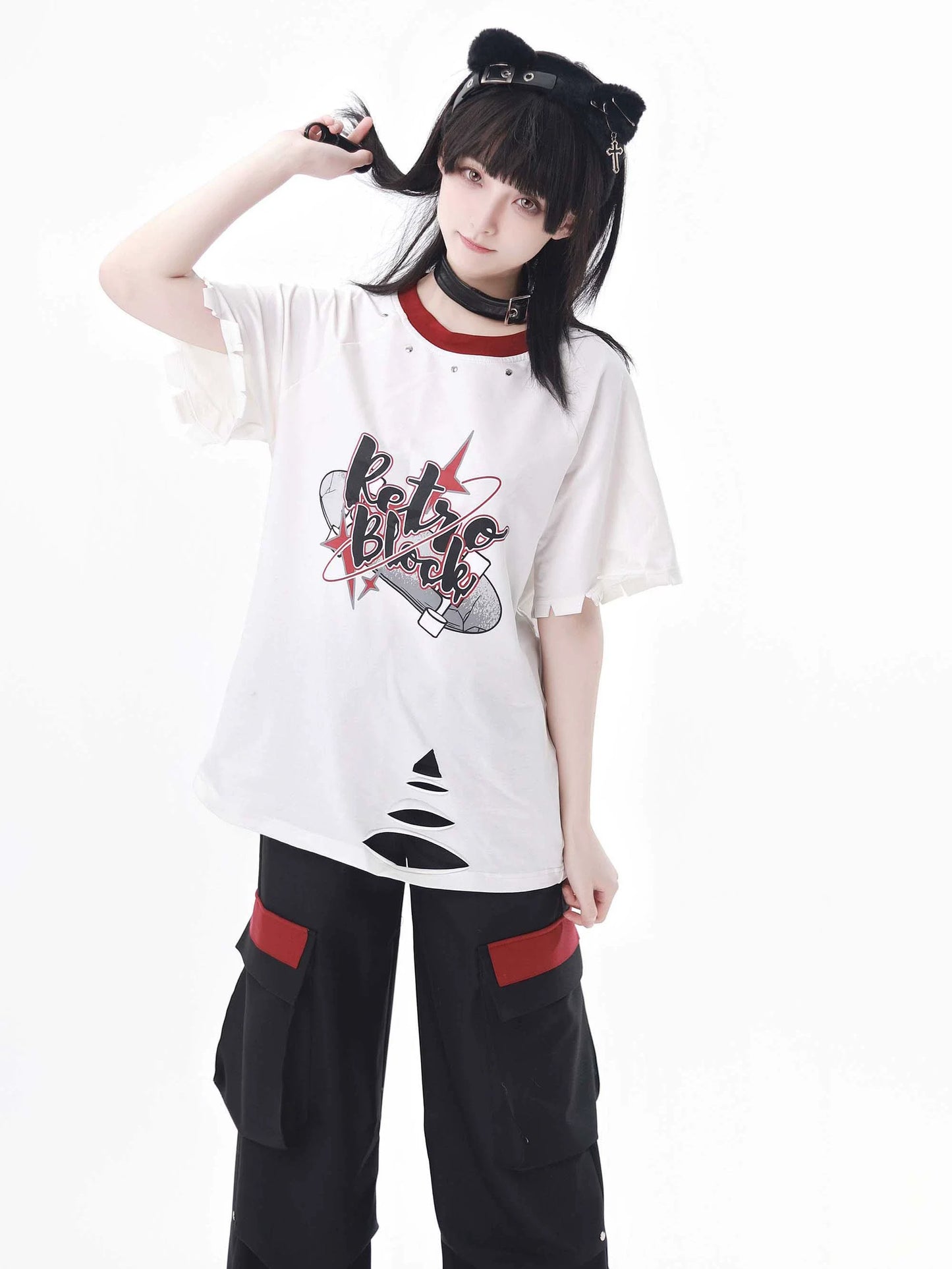 Wind Boy Summer Loose Couple Ripped Suit