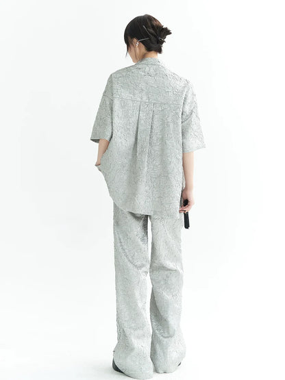 Sparkling Chinese-style Shirt Pants Suit