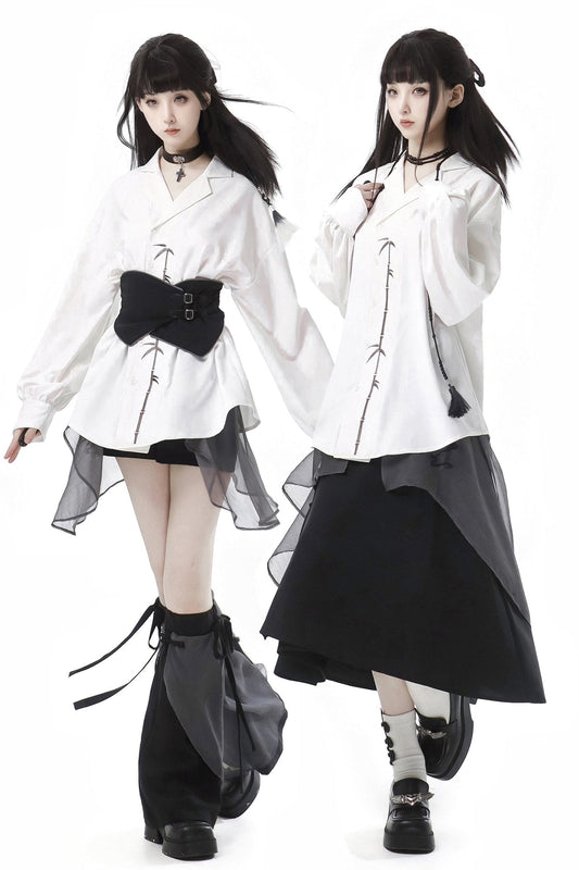 Bamboo Embroidery Shirt Set