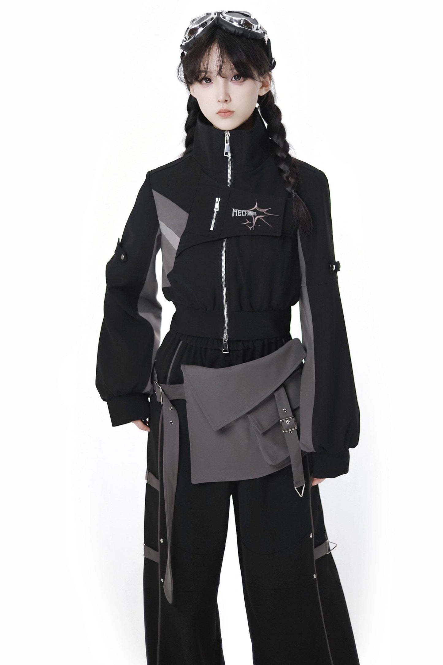 Black Cargo Anti-wrinkle Jacket Set