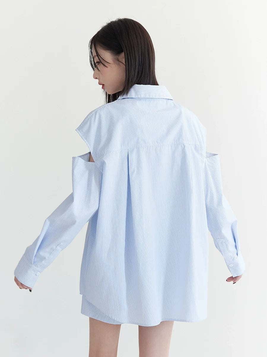Slit Loose Accent Shirt + Shorts