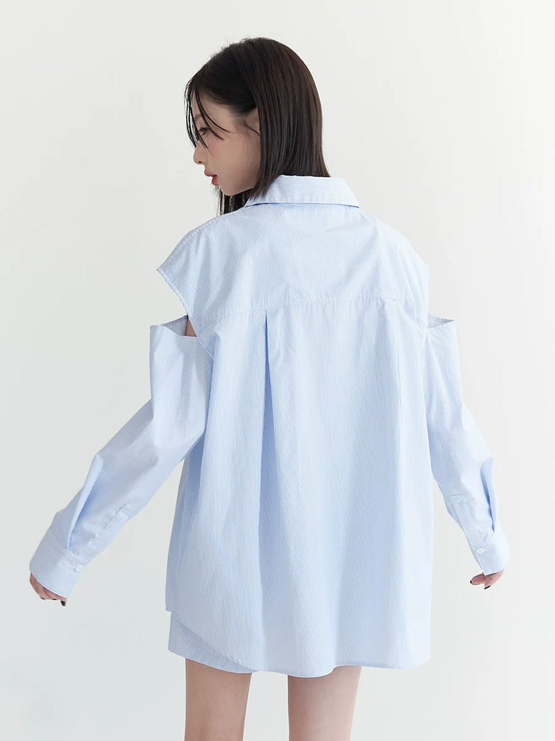 Slit Loose Accent Shirt + Shorts