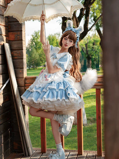 Classic Maid Lolita Dress + Apron + Headband