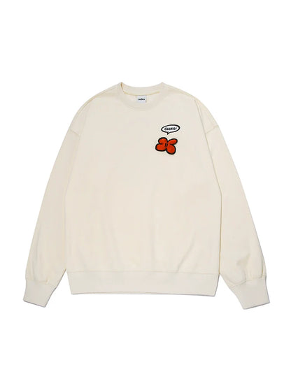 Cream Yellow Round Neck Sweatshirt + Side Design Pants