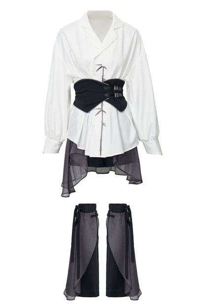 Bamboo Embroidery Shirt Set