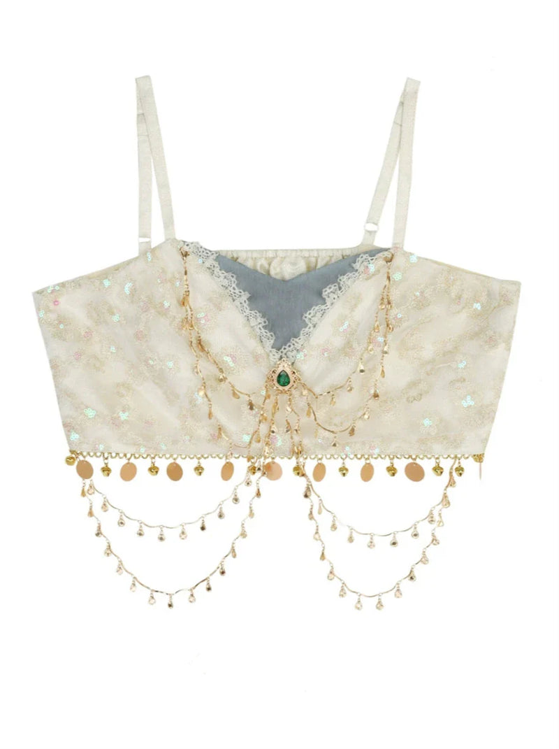 Arabian Night Chinese-style Exotic Top Skirt Veil Set