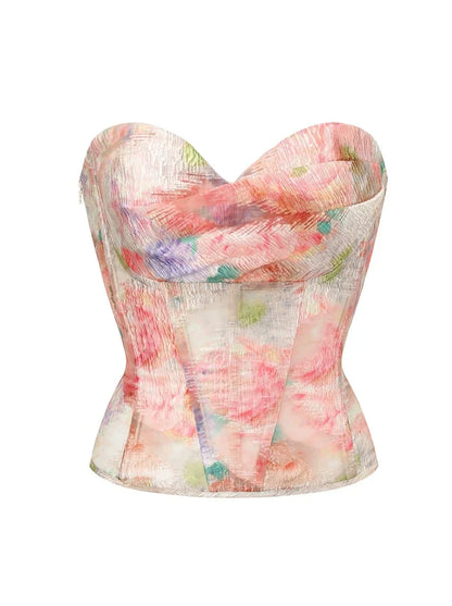 [pre-order] Retro Colorful Top + Long Skirt