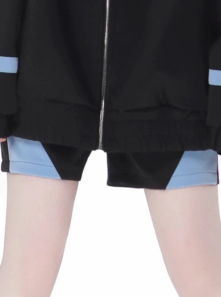 Sporty Subculture Dark Jacket + Shorts + Long Pants + Headband + Leg Warmers