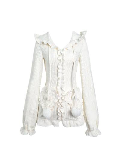 Snow Girly Hooded Jacket + Fur Knit Pants