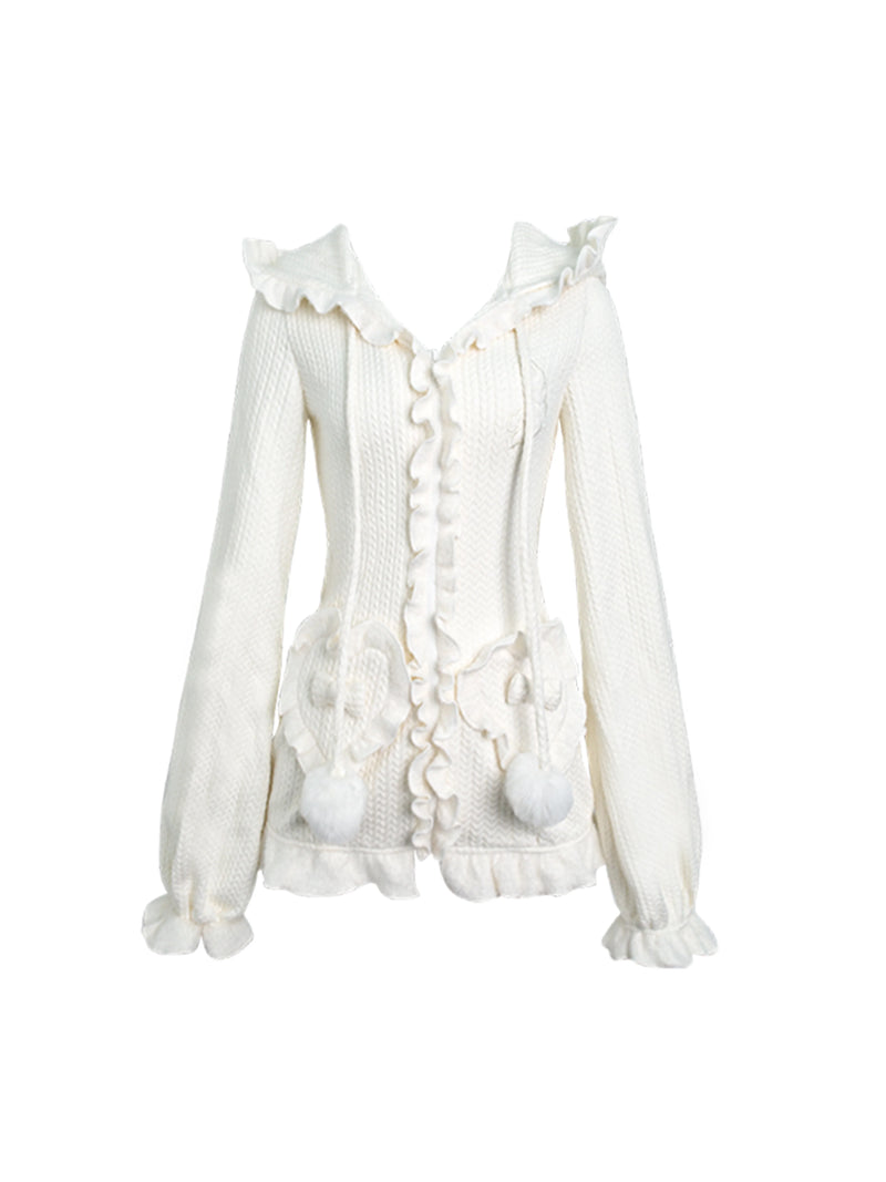Snow Girly Hooded Jacket + Fur Knit Pants