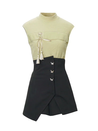 Moonlight Bamboo Leaf Dark Chinese-style Suit
