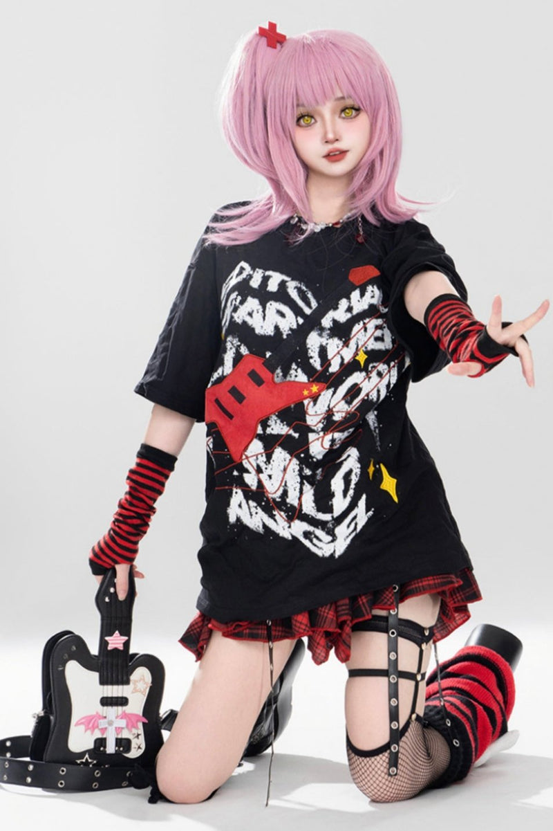 Punk Loose Short Sleeve Top Set