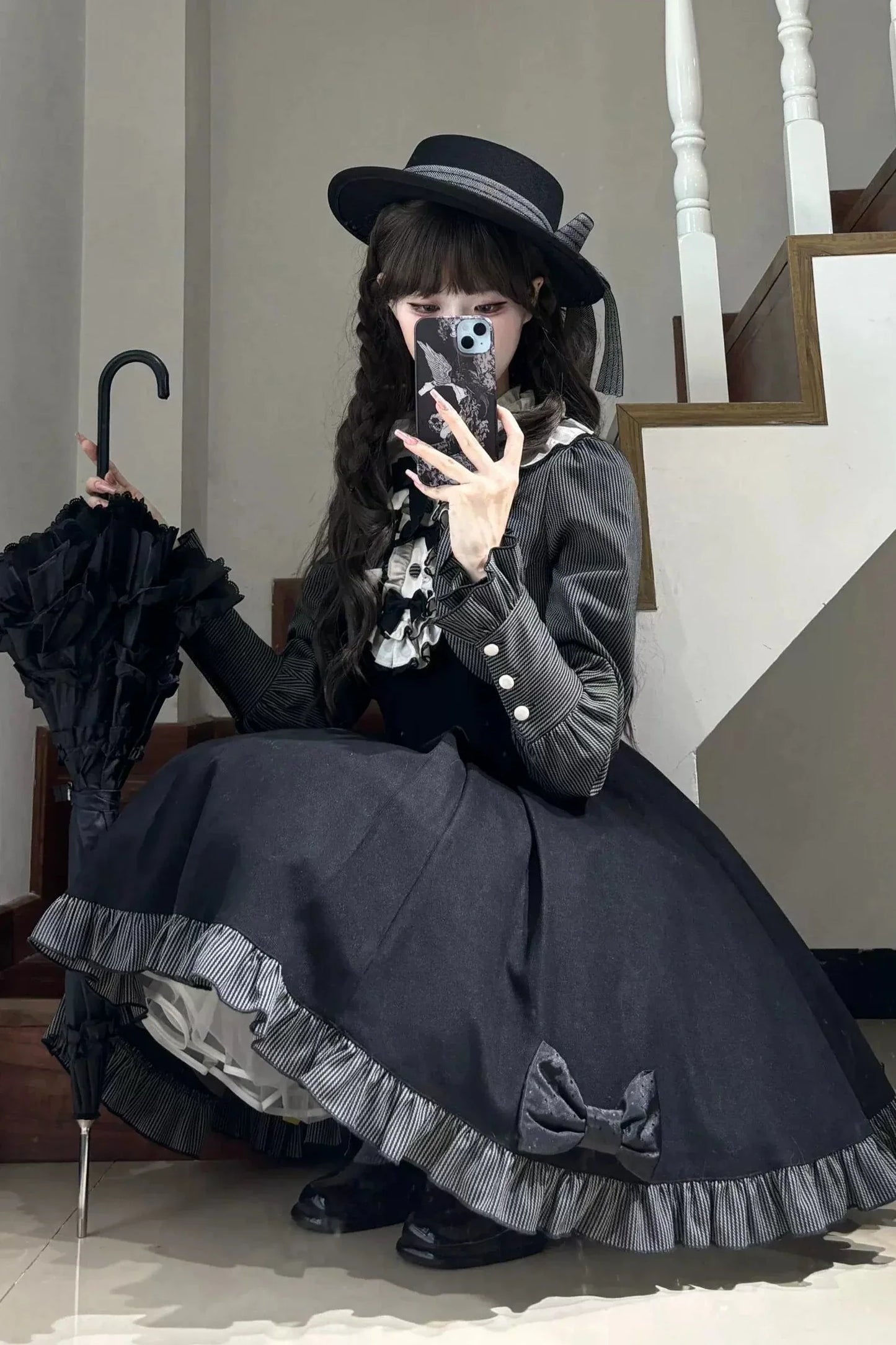 Black Plaid Lolita Dress