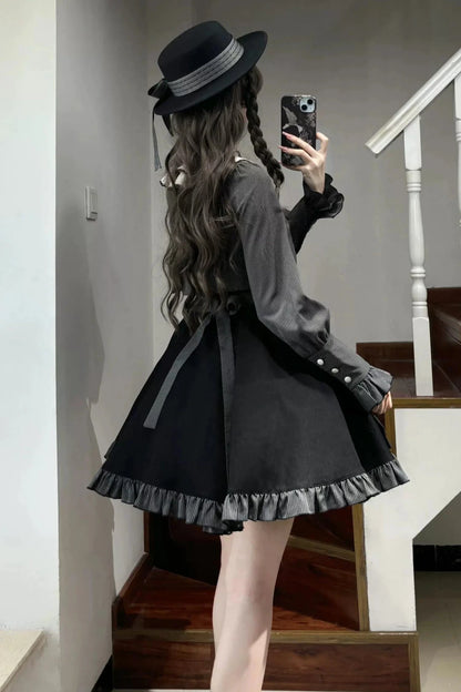 Black Plaid Lolita Dress