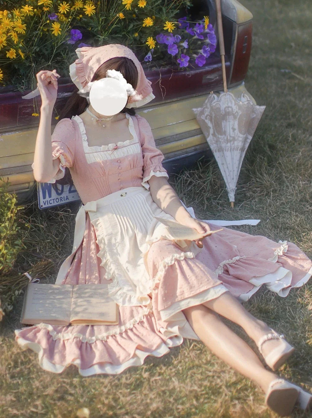 [pre-order] Sweet Retro Dress + Ruffled Apron + Bandana
