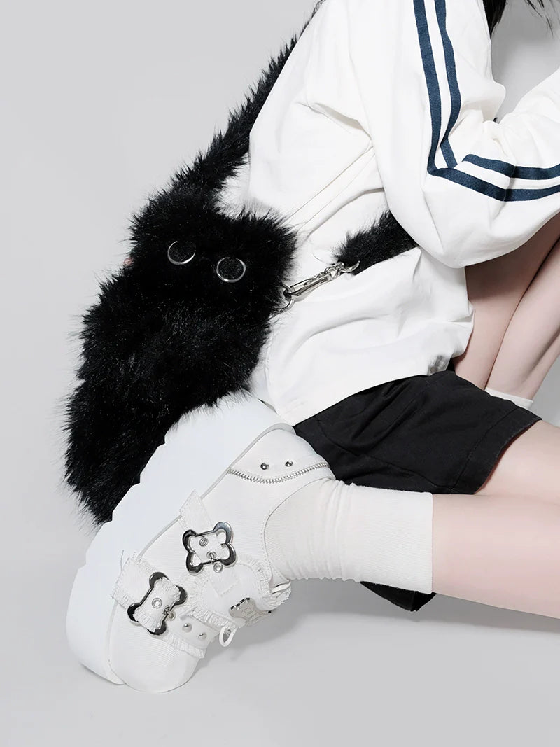 Angel Puppy Punk Style Round Toe Platform Shoes [denim/enamel]