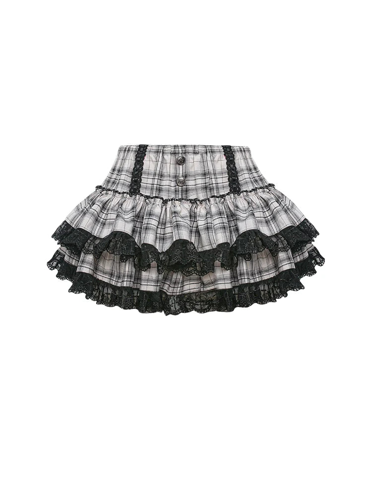 Black Knit Cardigan Tiered Skirt Set